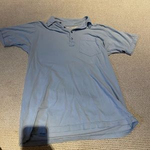 J Williams Blue Button Up Collared T Shirt